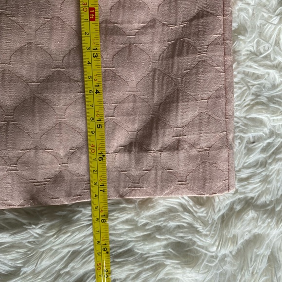 Ann Taylor Loft Blush Pink Textured Skirt - Size 10P Black waist band detail. - Picture 8 of 10